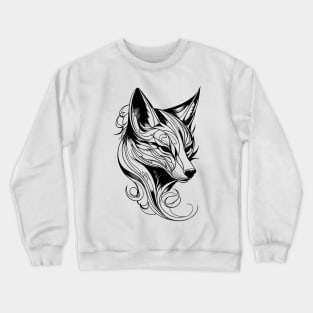 Minimalist Kitsune 3: Modern Interpretation of Japanese Mythical Creature Crewneck Sweatshirt